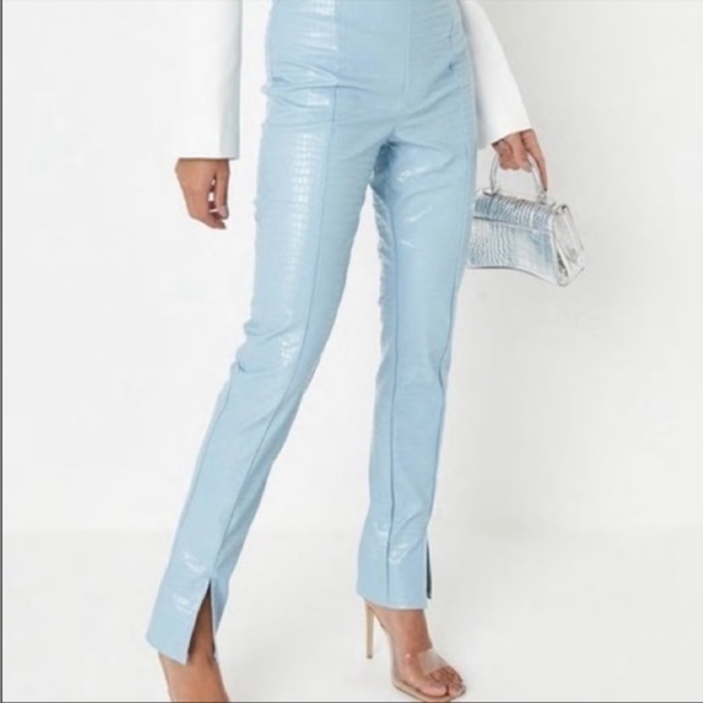 Missguided faux leather croc pants